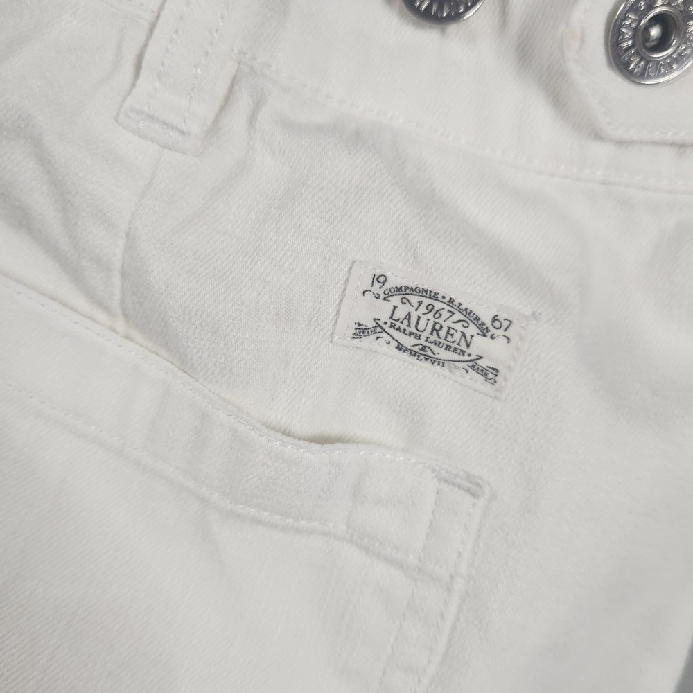 1967 Compagnie Ralph Lauren White Denim Long Pencil Skirt Size 12 Button Front - Picture 6 of 8